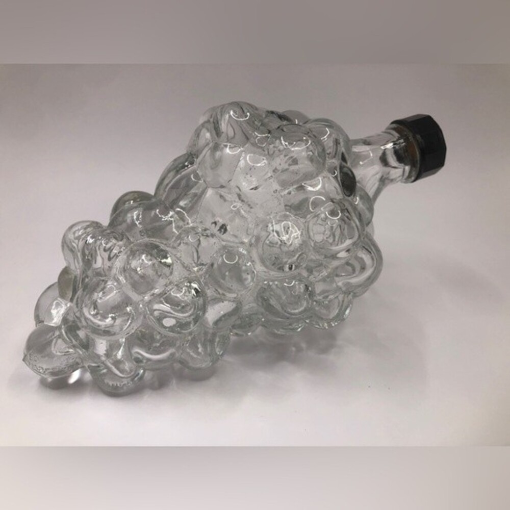 Vintage Glass Grape Cluster Wine Decanter Made in France
